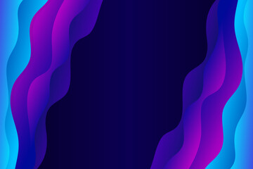 Wall Mural - Abstract Colorful Waves Background Template Vector. Dark gradient dark blue purple Colors Business Futuristic Wallpaper Backdrop Curve Wavy Geometric Education Creative Illustration Border Flame