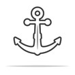 Ship anchor outline icon transparent vector isolated