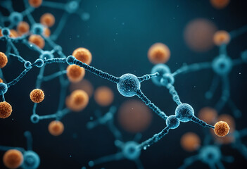 Aufkleber - Intricate molecular structure of infectious viral particle magnified under microscope