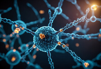Aufkleber - Intricate molecular structure of infectious viral particle magnified under microscope