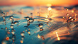 Sunset Bokeh Over Water Droplets