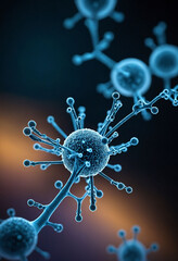 Aufkleber - Intricate molecular structure of infectious viral particle magnified under microscope