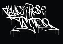 BLACK ROSE TATTOO Graffiti Tag Style Design