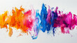 Bold Strokes: Creative Expressions through Thick Paint Spatters on White Background