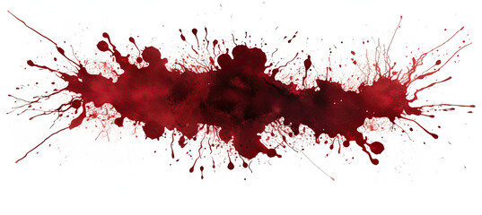 Dark Drops of blood, blood splash, blood spot. Isolated on white background.	