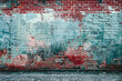 Gritty Urban Art: Vibrant Graffiti Adorning a Weathered Brick Wall