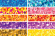 Colorful lenses or confetti web banners set. 10 commercial backgrounds. Hand drawn vector marketing collection II.