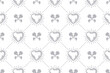 Seamless pattern with heart and crossed keys. Vector background design for wallpaper, wrapping paper, book flyleaf, envelope, etc.