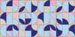 Abstract pattern with geometric shape. Minimalism, flat design. Colorful mosaic, gold line