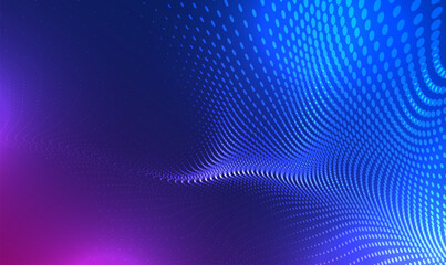 Wall Mural - futuristic technology particles wave. wave 3d. abstract digital network connection dots and lines. b