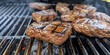 Steak Nirvana Grilled pork or beef steaks BBQ Bliss Bonanza Grilled pork or beef steaks Beef steaks on the grill steak being grilled on an iron grill with flam broiling
