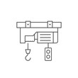 Electric winch line outline icon