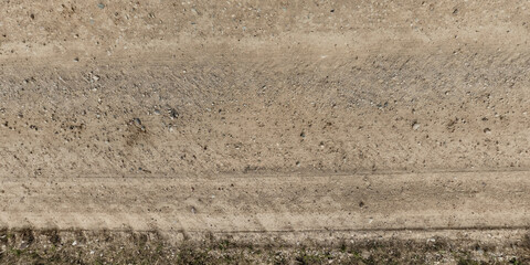 Wall Mural - view from above on texture of gravel road.