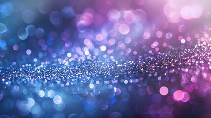 Canvas Print - Purple background with glowing water drops and bokeh effects, creating a sparkling and festive atmosphere