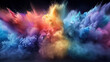 A colorful explosion of smoke and fire