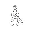 Manual winch line outline icon