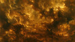 A close up of a yellowish orange cloud with a dark brownish color