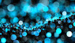 abstract blue background with bokeh circles blurred and focused with copy space