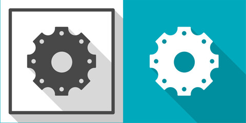 Sticker - Gears vector illustration icon with shadow. Illustration for business.