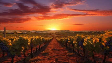 Canvas Print - harvest field grape background