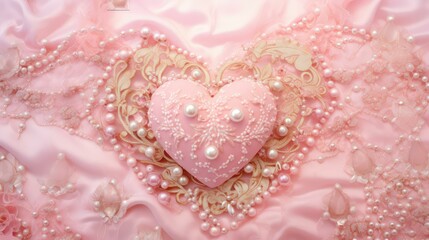 Poster - valentine heart background pink