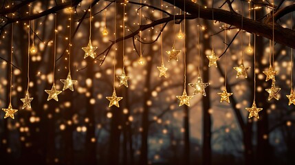 Canvas Print - captures christmas lights stars