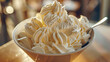 ice-cream in bowl closeup shot 