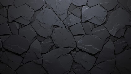 Wall Mural - Black slate background, top view