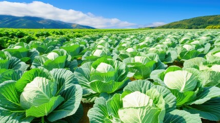 Poster - rows view cabbage vegetable