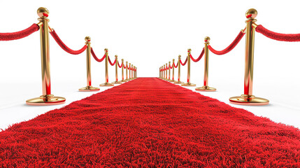 Wall Mural - Vip red carpet on white background