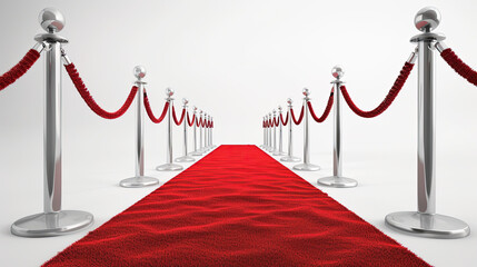 Wall Mural - Vip red carpet on white background