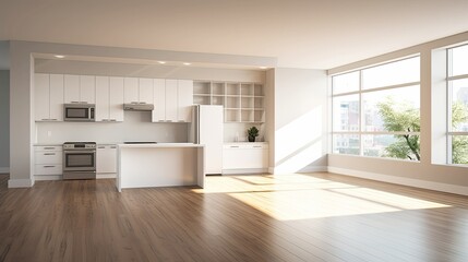 Canvas Print - countertops interior empty room