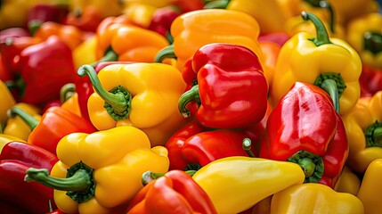 Wall Mural - vibrant red and yellow peppers