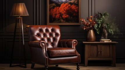 Canvas Print - elegant leather interior