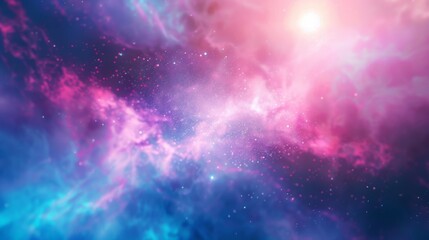 Poster - Galaxy, data transfer technology concept wallpaper texture background banner illustration - Abstract futuristic backdrop webdesign with blue pink purple pattern, neon lines