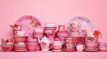 Hue Pink Background Kitchenware