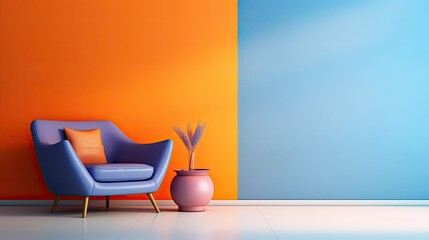 Canvas Print - design orange to blue gradient