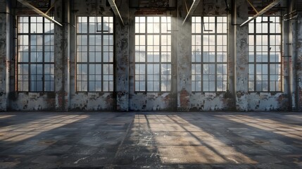 Wall Mural - Architectural grid backdrop with industrial elements and urban vibes