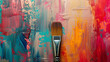 Brush on colorful paint texture