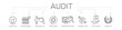 Audit concept - thin line icons vector illustration