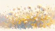 dandelions in the wind, a soft watercolor painting