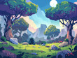 © aka_artiom - A charming cartoon forest scene for game animation, complete with parallax layers for depth. Perfect for game design and creating unique nature wallpapers.
