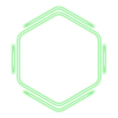 Wall Mural - green hexagon frame neon light