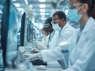 Aufkleber - Diverse Team of Scientists Conducting Research in Modern Laboratory