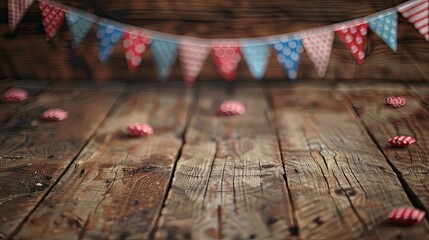 Wall Mural - Memorial Day Banner with American Flag in Patriotic Colors