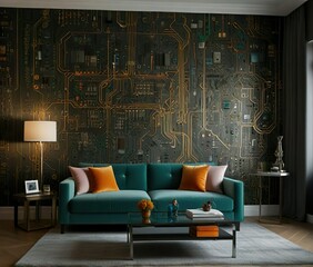 Wall Mural - modern living room