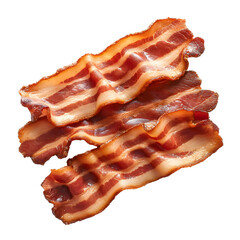 Wall Mural - slices of bacon isolated on transparent background Generative Ai.