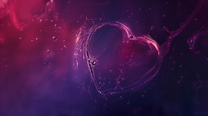 Wall Mural - Purple heart love romance valentine day soulmate passion  - by generative ai