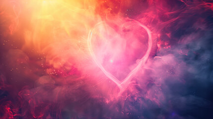 Wall Mural - heart in the clouds love soulmate valentine day smoke background lovely - by generative ai