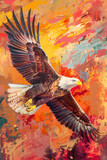Fototapeta Pokój dzieciecy - eagle in flight spirit animal shamanism - by generative ai